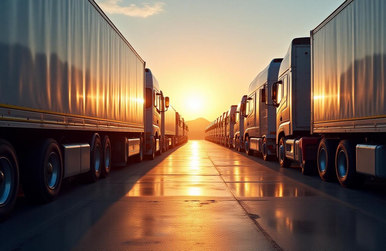 Logistics truck fleet in Springfield
